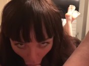 Teen stepdaughter begs for creampie from stepdaddy  8/16