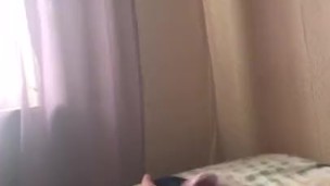 Young gay guy jerking off in front of the window/ moaning/ foot/ underwear