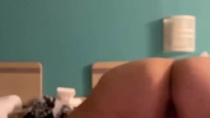 Latina With Fat Ass Playing With Wet Pussy From The Back