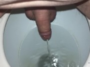 Long morning Pee on toilet 