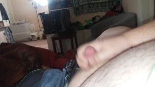 Tiny cock oozes cum