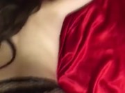 teen cumslut in fishnets tied to the bed  3/16