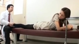 Over The Shoulder Asian Footjob. Who is she?