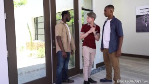 Rich Twink Welcomes Two Hung Black Gay Men
