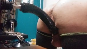Sissy femboy gets fucked hard by machine 