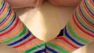 Pissing On my Socks in the tub 