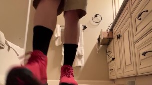 Nike black and white elite socks with red air Jordan’s 