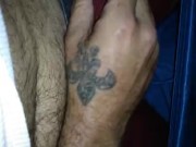 Watch me stroke the cum straight out my cock Vid 1