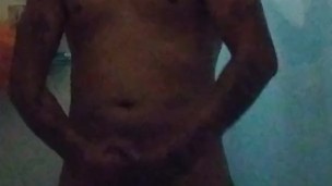 In the shower solo..stroking my big dick..