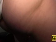 Inked submissive gets throat fucked 8/16