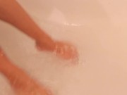 ASMR Playful foot play, splashing, massaging my arches in bath 9/16