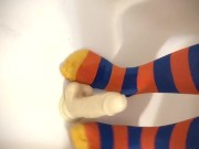 Pissing on Dildo in my cute Socks