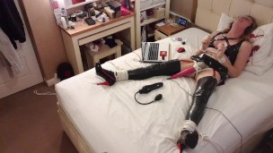 Solo Self Rope Bondage and Doxy Magic Wand Orgasm