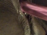 Black Pussy Cums From Toy