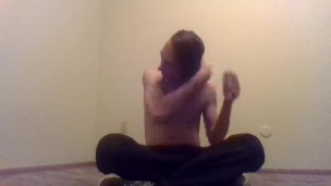Topless Transgirl Brushing Her Own Hair