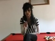 Smoking Jewels, On the pool table wearing Ref outfit