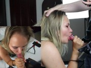 Amateur Teen Fast Deepthroat Big Cock and Swallow Cum 16/16