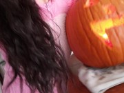 Happy Halloween! Dousing A Jack-o-Lantern Flame With My Piss 1/16