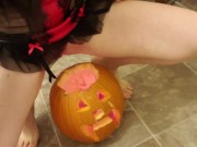 Happy Halloween! Dousing A Jack-o-Lantern Flame With My Piss 13/16