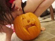 Happy Halloween! Dousing A Jack-o-Lantern Flame With My Piss 15/16