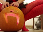 Happy Halloween! Dousing A Jack-o-Lantern Flame With My Piss 8/16