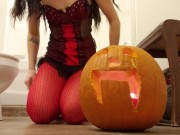 Happy Halloween! Dousing A Jack-o-Lantern Flame With My Piss 9/16