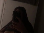 Teasing Breast Play in Mirror 