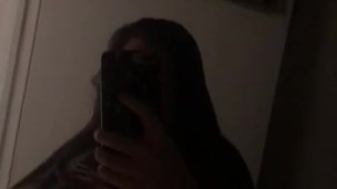 Teasing Breast Play in Mirror 