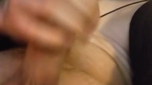 Stroking my freshly shaved cock and cumming