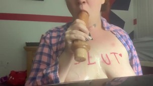 Deepthroating my toy for Daddy - K Valium