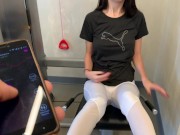 public Masturbation with lovense (LUSH) PART 3. during fitness in the gym 8/16