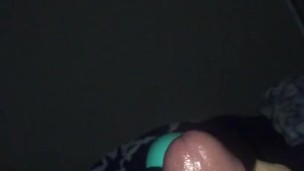 Cumshot with back massager 