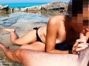 Sveltina in paradiso! Giovane coppia scopa in pubblico al mare LustTaste 4K 8/16