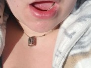 Playing With My Plugged Pussy In The Car 