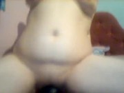 Riding big black dog dildo