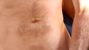 Hairy hung jerk off