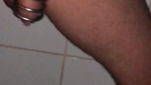 LOCKED in to a COCK CAGE ** Slow Motion **