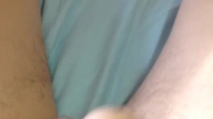 Guy jerking off big cock. Watch this game.