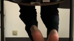 Under the chair feet voyeur 
