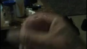 Massaging the head of my cock!