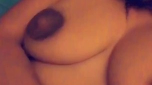 Busty teen plays with tight pussy