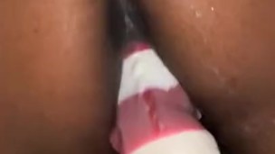 Large Bad Dragon Clayton fills bbw pussy with cum
