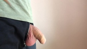 Big Cock Got Horny In Pants - Intense Orgasm and Moaning -Edging Fail-60fps