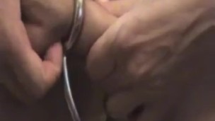 Here you can see how I fit my anal ball cock ring.