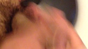 Public toilet. Guy jerking off big cock.