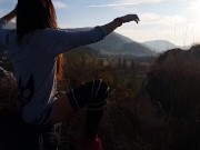 NO PANTIES up dress # PUSSY SHOW above the City (Part 1)