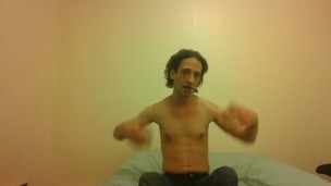 Topless Transgirl Trying to Rotate Arms 360°