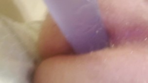 Nice Ass fucking big blue dildo