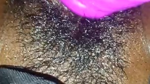 Dildo all in my phat black pussy