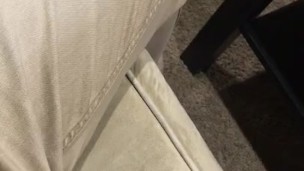 Man rubs cock while he’s home alone 